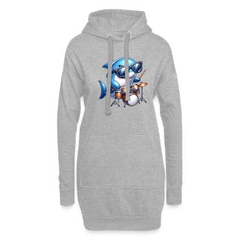 Global - Schwarz ohne Japan Template - Hoodie-Kleid - Grau meliert - Vorne