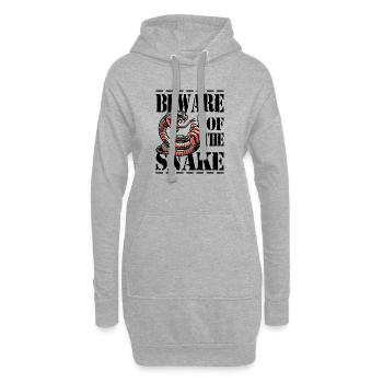 Attention au serpent - Sweat-shirt à capuche long Femme - gris chiné - Devant