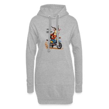 Taureau de motocross - Sweat-shirt à capuche long Femme - gris chiné - Devant