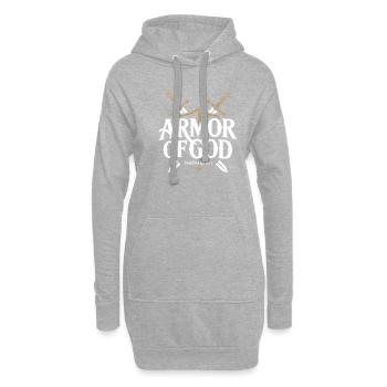 Armure chrétienne de Dieu Éphésiens 6:11 - Sweat-shirt à capuche long Femme - gris chiné - Devant