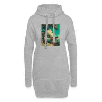 Paysage serein de la porte japonaise Torii - Sweat-shirt à capuche long Femme - gris chiné - Devant