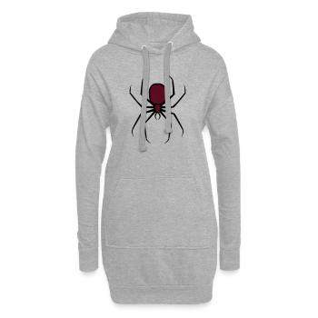 Gruselige Halloween Unheimliche Goth-Spinne 3 - Hoodie-Kleid - Grau meliert - Vorne