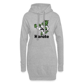 Karate Drache - Hoodie-Kleid - Grau meliert - Vorne
