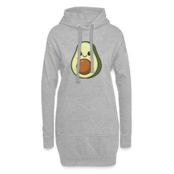 Amateur de nourriture kawaii à base d'avocat - Sweat-shirt à capuche long Femme - gris chiné - Devant