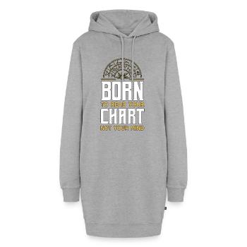 Astrologue né pour lire votre astrologie zodiacale - Sweat-shirt à capuche long Femme - gris chiné - Devant