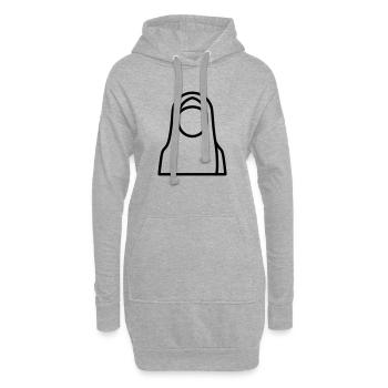 Muslimische Frau - Hoodie-Kleid - Grau meliert - Vorne