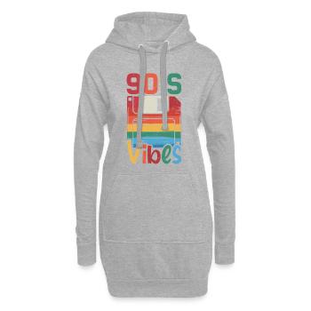 90's Vibes – Retro Design mit Vintage Floppy Disk - Hoodie-Kleid - Grau meliert - Vorne