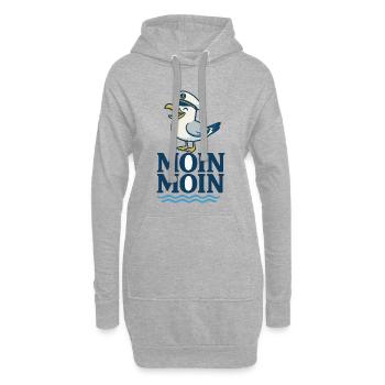 Möwe Kapitän Moin Moin Print - Hoodie-Kleid - Grau meliert - Vorne