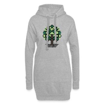 Geometrischer Baum Muster Grün - Hoodie-Kleid - Grau meliert - Vorne