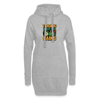 Schlaf gegen Gewinne tauschen, Investieren - Hoodie-Kleid - Grau meliert - Vorne