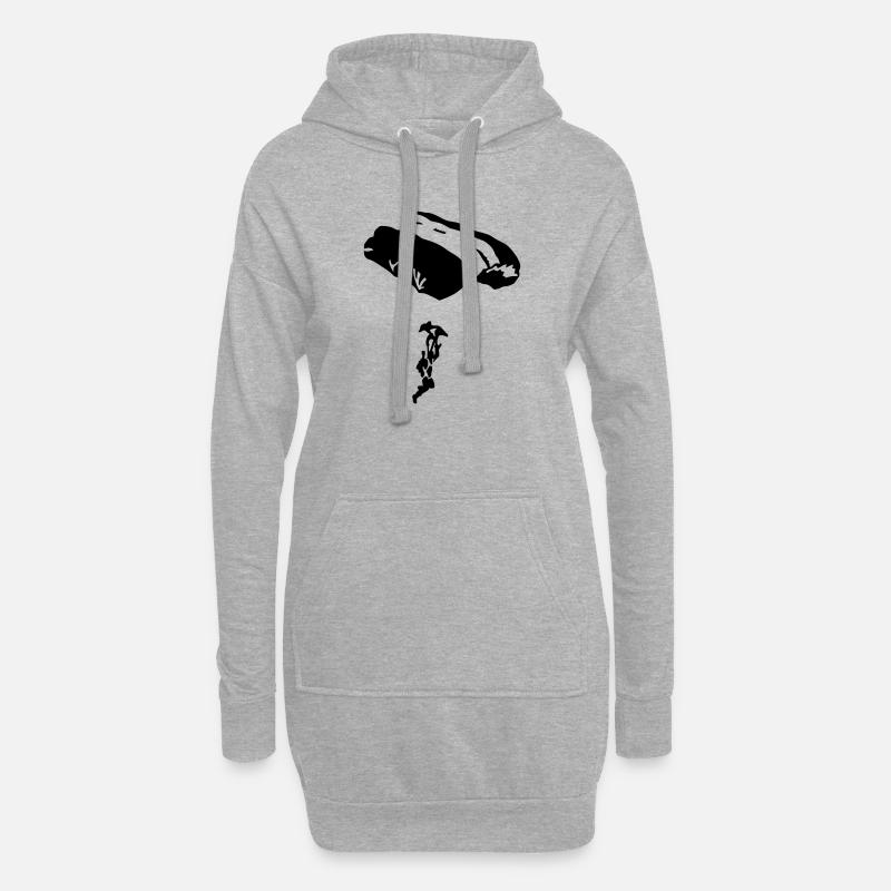Fallschirm - Hoodie-Kleid - Grau meliert