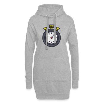Stoppuhr - Hoodie-Kleid - Grau meliert - Vorne
