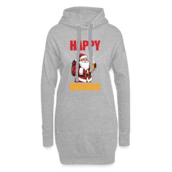 Happy Beermas Noël Bière Hommes - Sweat-shirt à capuche long Femme - gris chiné - Devant