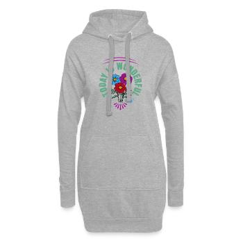 Motivation Das Heute ist wunderbar - Hoodie-Kleid - Grau meliert - Vorne