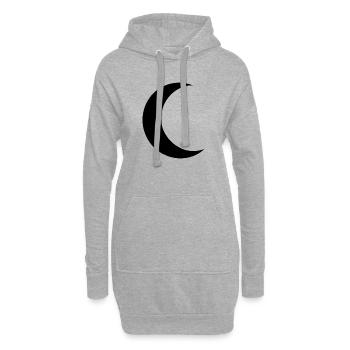 Minimalisme de la silhouette lunaire - Sweat-shirt à capuche long Femme - gris chiné - Devant