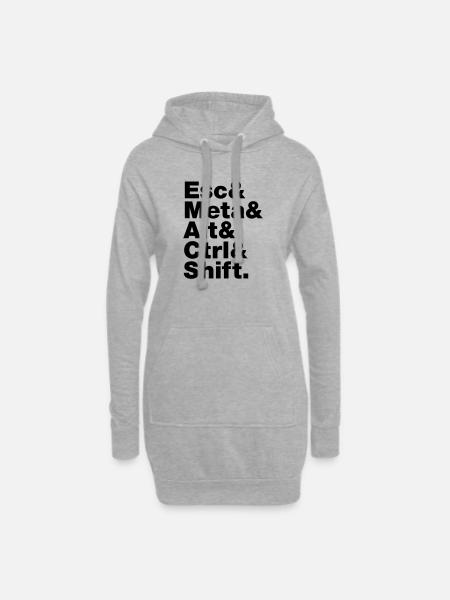 Esc & Meta & Alt & Ctrl & Shift - Hoodie Dress - heather grey