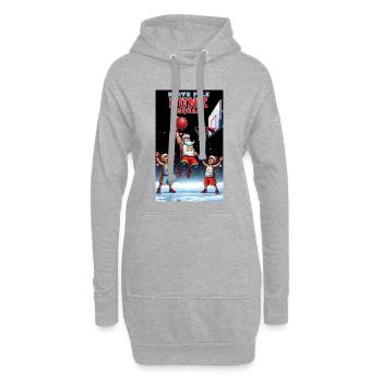 Équipe de dunks du pôle nord de basketball de Santa Dunking - Sweat-shirt à capuche long Femme - gris chiné - Devant