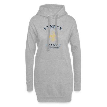 Annecy, France, France - Sweat-shirt à capuche long Femme - gris chiné - Devant
