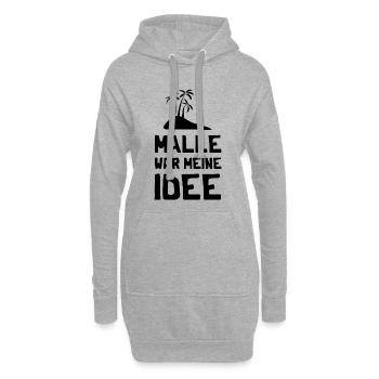 Malle war meine Idee - Mallorca - Balearen Spanien - Hoodie-Kleid - Grau meliert - Vorne