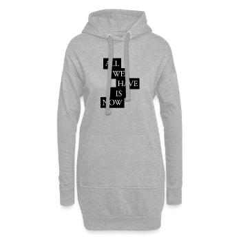 Tout ce qu’il nous reste, c’est maintenant - Blanc/Noir - Sweat-shirt à capuche long Femme - gris chiné - Devant