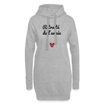 RENTE. RENTE. PENSIONIERT. RENTE. HERZ - Hoodie-Kleid - Grau meliert - Vorne