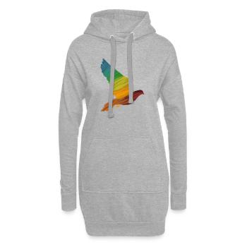  Colorful pigeon wing - modern bird illustration  - Hoodie-Kleid - Grau meliert - Vorne