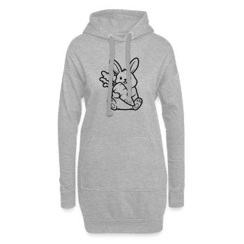 Vecteur de coloration de lapin avec carotte et carotte - Sweat-shirt à capuche long Femme - gris chiné - Devant