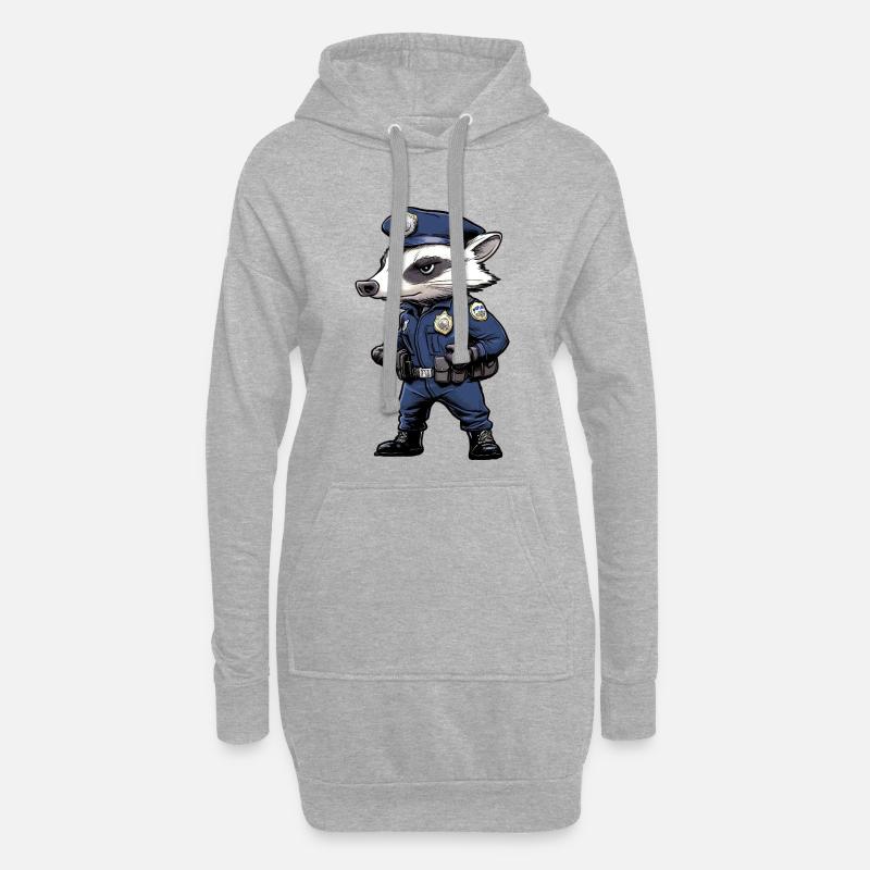 Dachs Polizei - Hoodie-Kleid - Grau meliert