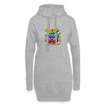 Kündige deinen Job: Freiheit und Gold - Hoodie-Kleid - Grau meliert - Vorne