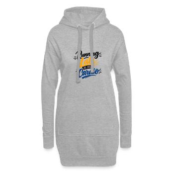 Running Late Is My Cardio Spruch Zitat - Hoodie-Kleid - Grau meliert - Vorne