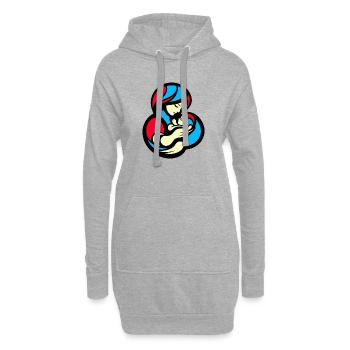 Farbblock-Stil für Mutter und Kind - Hoodie-Kleid - Grau meliert - Vorne