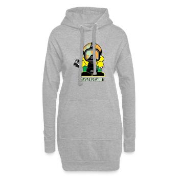 Globe Gasmaske rettet den Planeten - Hoodie-Kleid - Grau meliert - Vorne