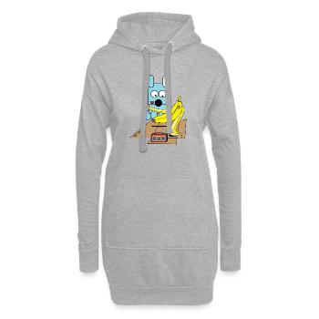 Bananen-Boogie-Welpe - Hoodie-Kleid - Grau meliert - Vorne
