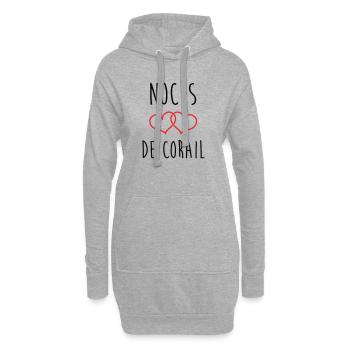 Coral Wedding 11 Jahre Ehe - Hoodie-Kleid - Grau meliert - Vorne