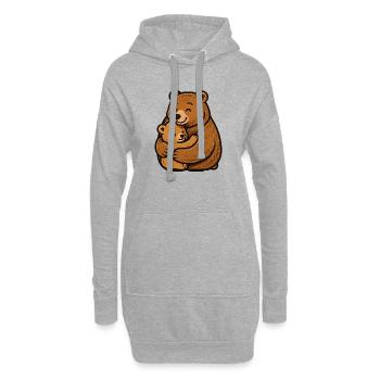 Mama und Jung Bären Umarmung - Hoodie-Kleid - Grau meliert - Vorne