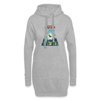 Vaisseau OVNI Sasquatch d’abduction extraterrestre Bigfoot - Sweat-shirt à capuche long Femme - gris chiné - Devant