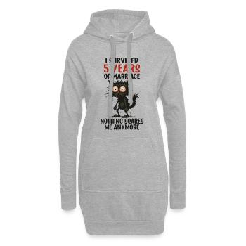 Cadeau du cinquième anniversaire de mariage Mari Mari Épouse - Sweat-shirt à capuche long Femme - gris chiné - Devant