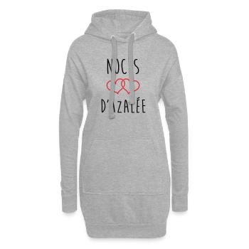 Noces d'Azalée 57 ans de mariage - Sweat-shirt à capuche long Femme - gris chiné - Devant