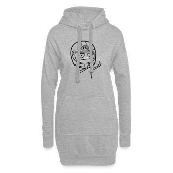FU Meme mit Motorradhelm (Farbe änderbar) - Hoodie-Kleid - Grau meliert - Vorne