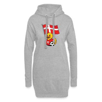 Maillot de fan de football du Danemark pour les fans fiers - Sweat-shirt à capuche long Femme - gris chiné - Devant