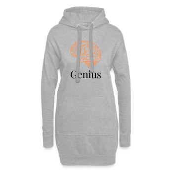 Cerveau en tracés orange - Sweat-shirt à capuche long Femme - gris chiné - Devant