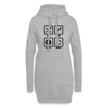 Dart Zeitplan - Hoodie-Kleid - Grau meliert - Vorne