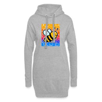 Biene - Hoodie-Kleid - Grau meliert - Vorne