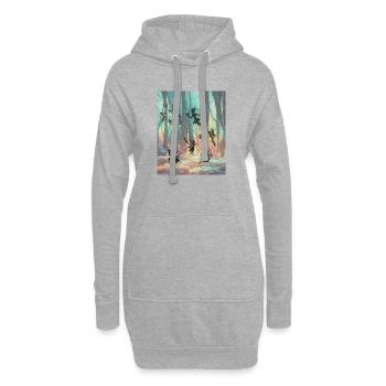 Regenbogenfeenwald - Hoodie-Kleid - Grau meliert - Vorne