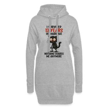 13.Hochzeitstag Geschenk Mann Frau Ehemann Ehefrau - Hoodie-Kleid - Grau meliert - Vorne