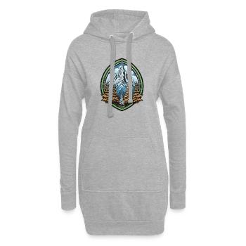 Forêt de montagne dans l’arc montagneux - Sweat-shirt à capuche long Femme - gris chiné - Devant