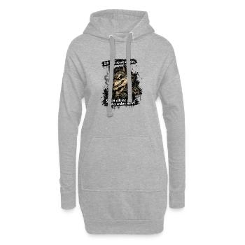 Ich bleib so wie ich bin, weil es andere stört - Hoodie-Kleid - Grau meliert - Vorne