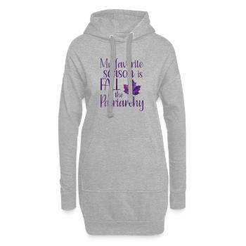 Ma saison préférée est Fall of the Patriarchy Purple - Sweat-shirt à capuche long Femme - gris chiné - Devant