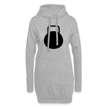 Kettlebell - Sweat-shirt à capuche long Femme - gris chiné - Devant