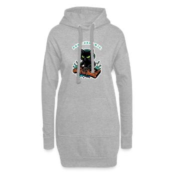 Purrfect Mix Kitty DJ - Sweat-shirt à capuche long Femme - gris chiné - Devant